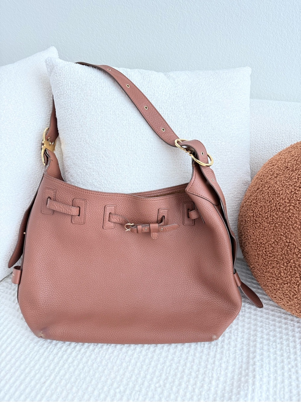 Salvatore Ferragamo Gancini Leather Shoulder Crossbody Bag